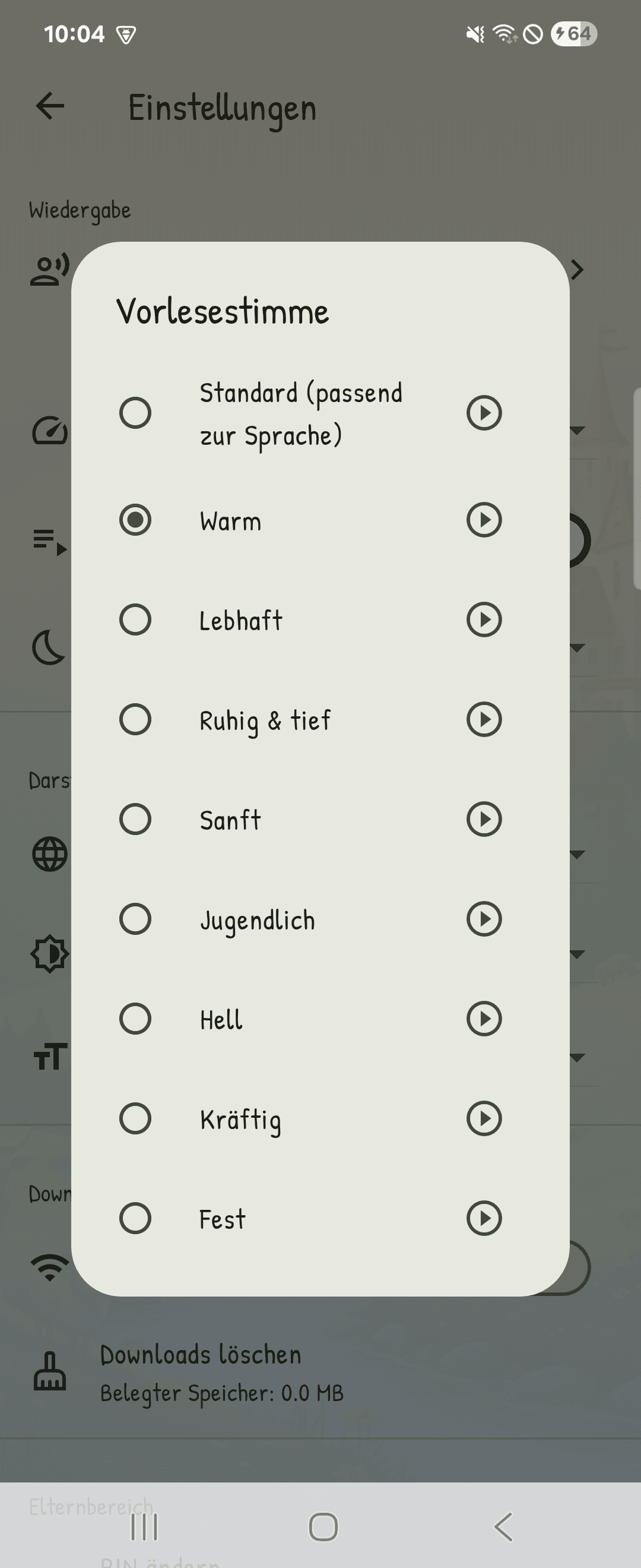 Vorlesestimme mit Hörprobe wählen