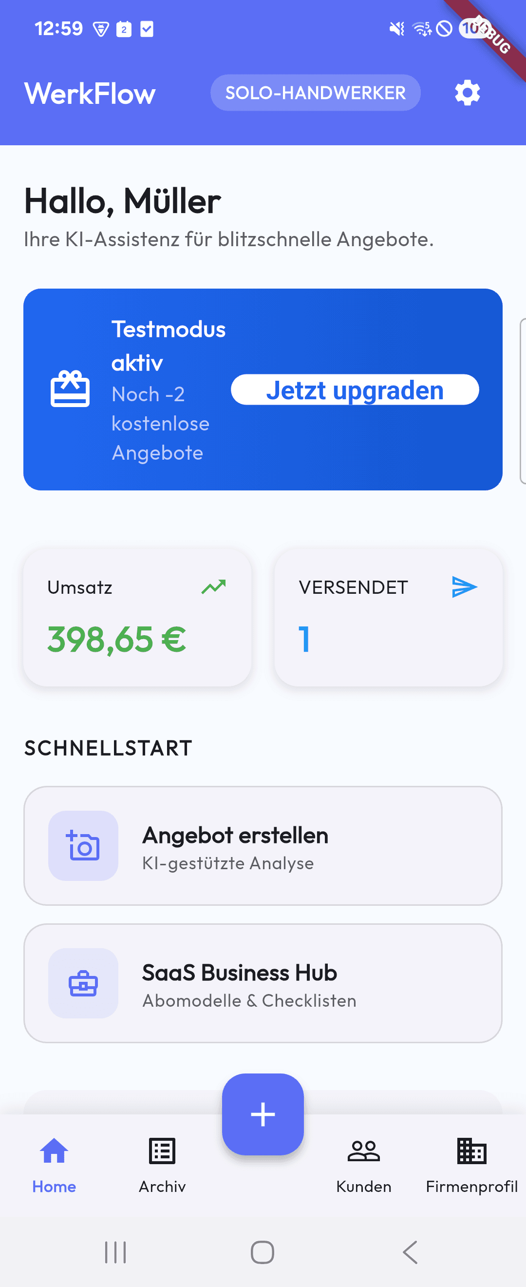 Werkflow – Auftrags-Dashboard